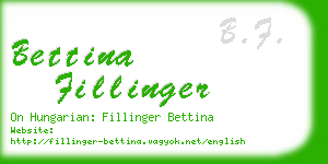 bettina fillinger business card